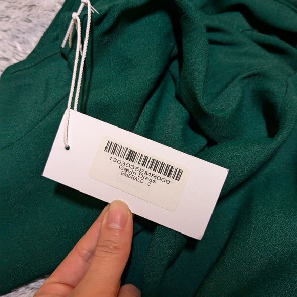 NEW Reformation Gavin Dress Emerald Green Midi Size 0 Open Back Short Sleeve - Picture 6 of 11
